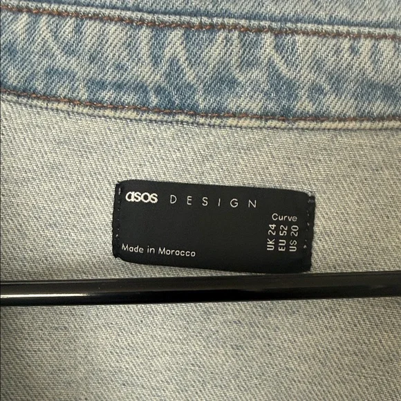 ASOS Curve Light Blue Denim Mini Dress - Picture 2 of 7